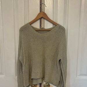 White Crow V-Neck Sweater in Light Green